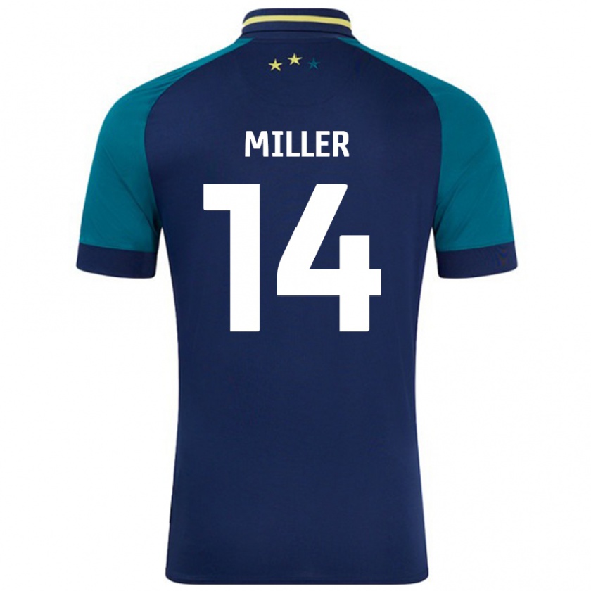 Kandiny Férfi Mickel Miller #14 Navy Sötétzöld Idegenbeli Jersey 2024/25 Mez Póló Ing