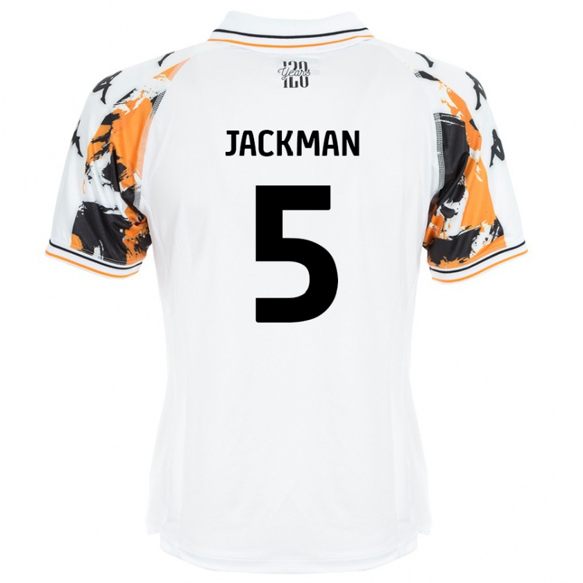 Kandiny Férfi Ellice Jackman #5 Fehér Idegenbeli Jersey 2024/25 Mez Póló Ing