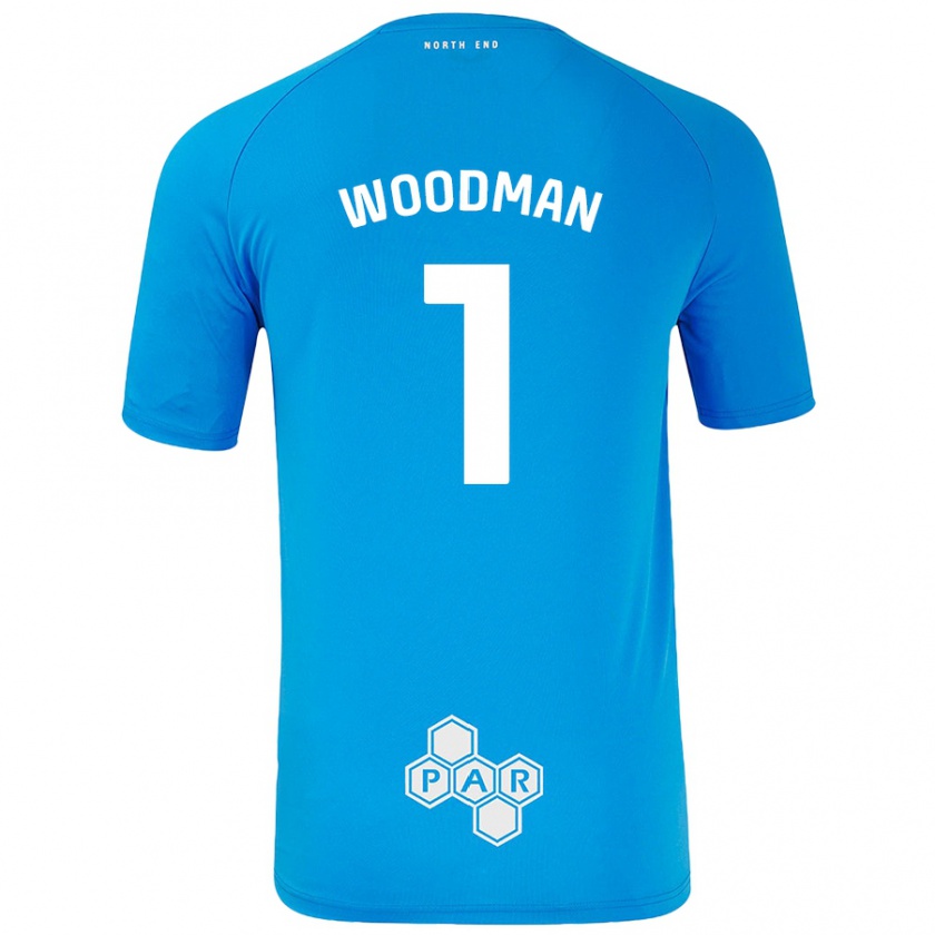 Kandiny Férfi Freddie Woodman #1 Égszínkék Idegenbeli Jersey 2024/25 Mez Póló Ing