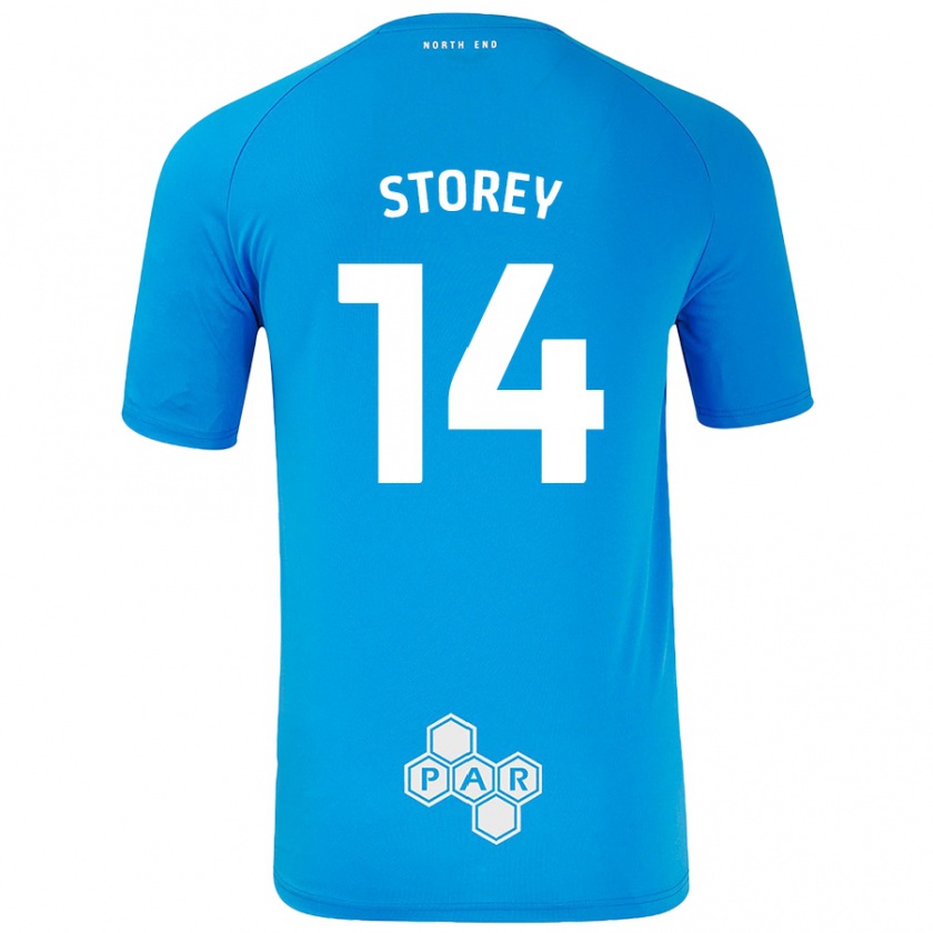 Kandiny Férfi Jordan Storey #14 Égszínkék Idegenbeli Jersey 2024/25 Mez Póló Ing