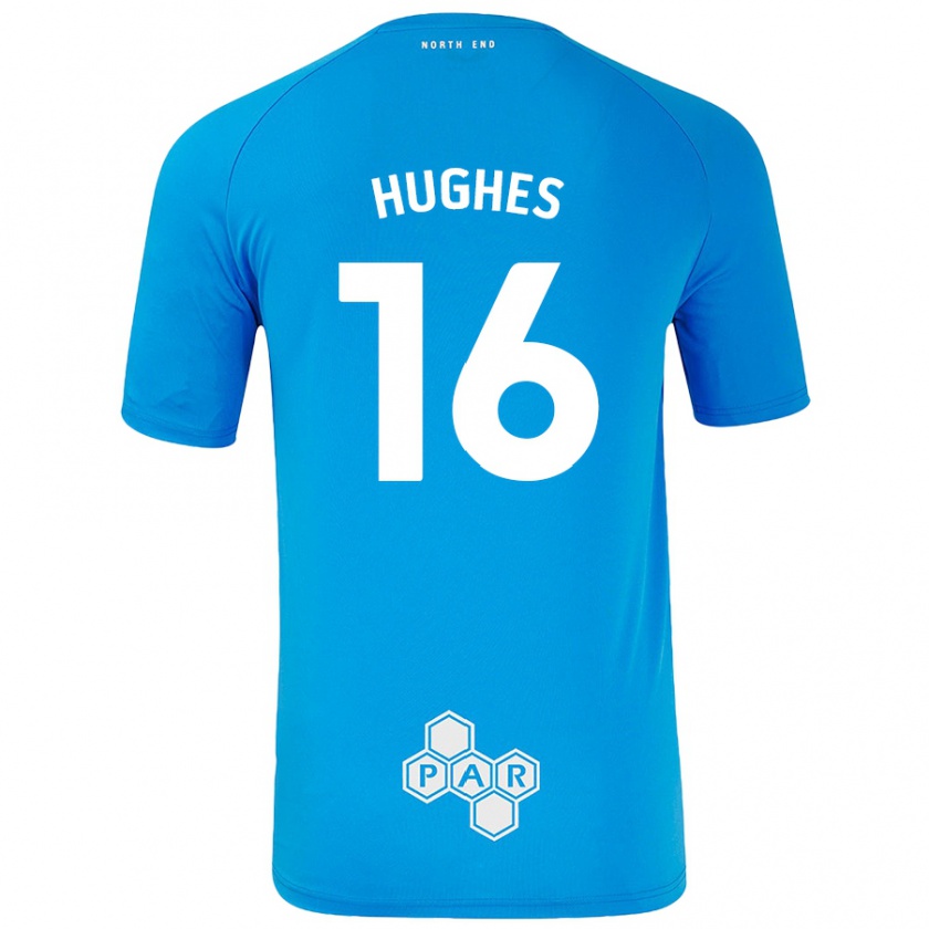 Kandiny Férfi Andrew Hughes #16 Égszínkék Idegenbeli Jersey 2024/25 Mez Póló Ing