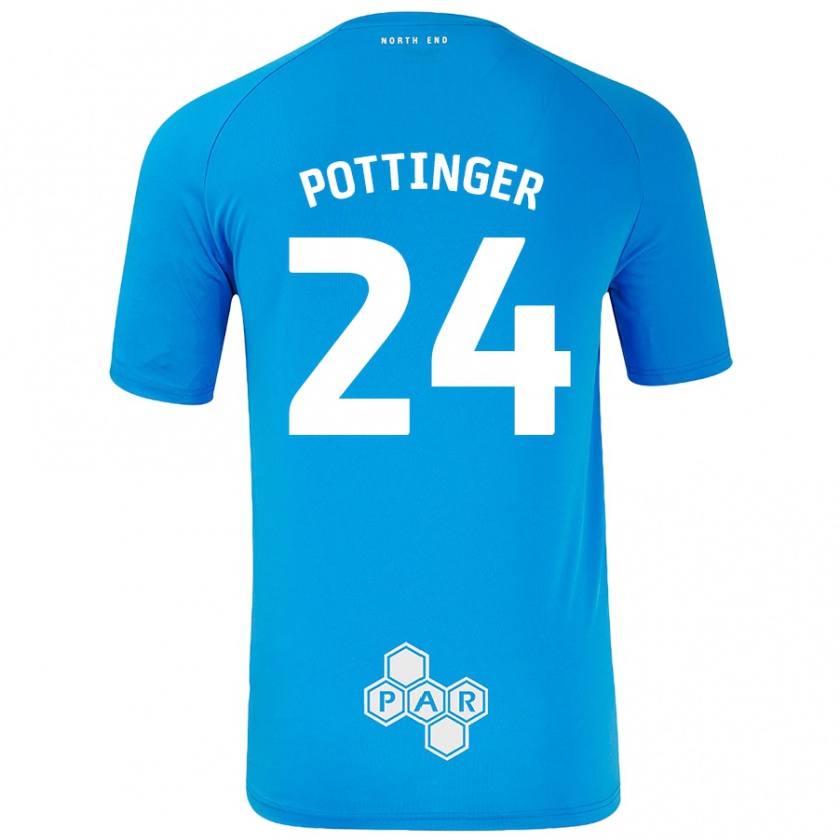 Kandiny Férfi Kaya Pottinger #24 Égszínkék Idegenbeli Jersey 2024/25 Mez Póló Ing