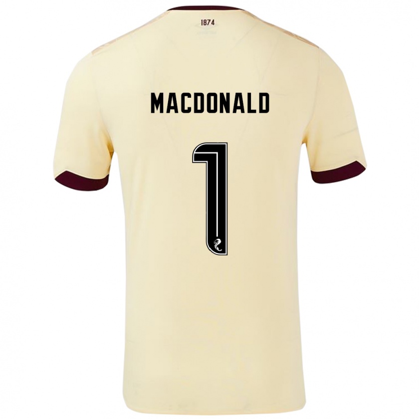 Kandiny Férfi Jamie Macdonald #1 Krémes Bordó Idegenbeli Jersey 2024/25 Mez Póló Ing