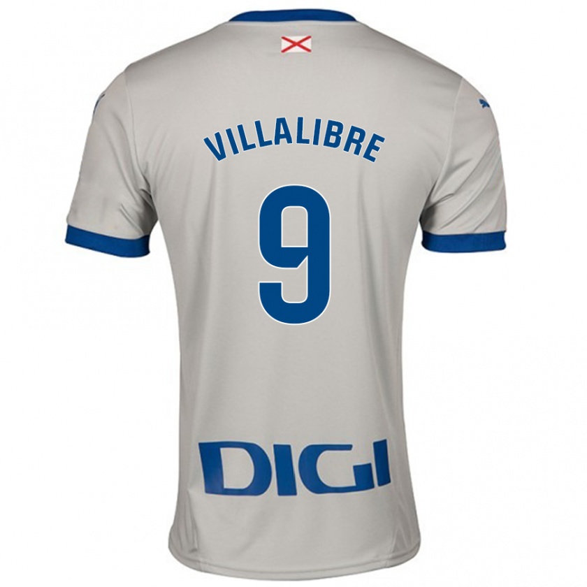 Kandiny Férfi Asier Villalibre #9 Világos Szürke Idegenbeli Jersey 2024/25 Mez Póló Ing