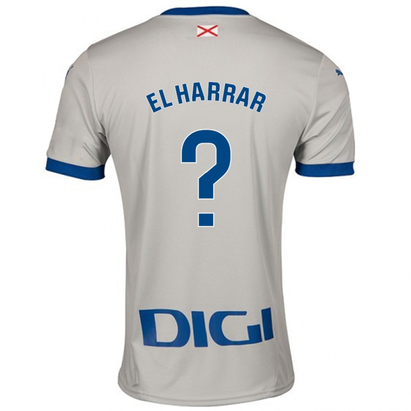 Kandiny Férfi Mohamed El Harrar #0 Világos Szürke Idegenbeli Jersey 2024/25 Mez Póló Ing