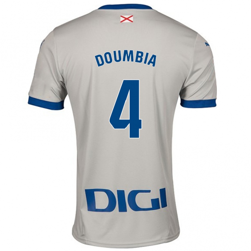 Kandiny Férfi Daouda Doumbia #4 Világos Szürke Idegenbeli Jersey 2024/25 Mez Póló Ing