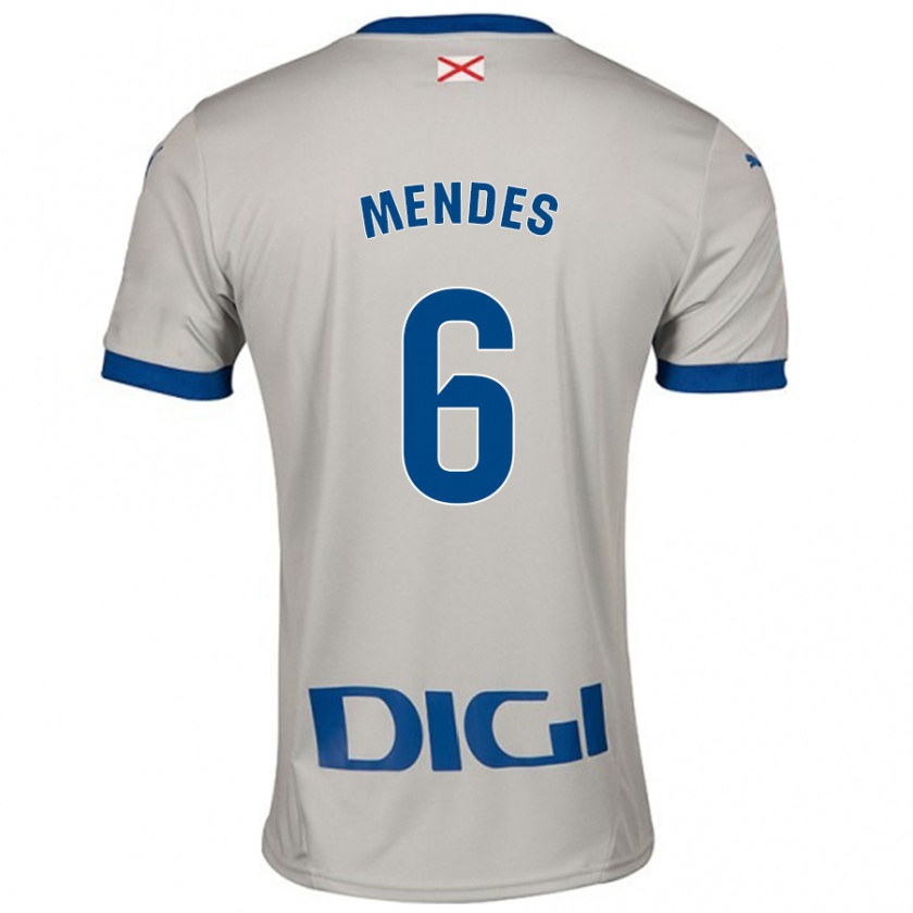 Kandiny Férfi Tomás Mendes #6 Világos Szürke Idegenbeli Jersey 2024/25 Mez Póló Ing