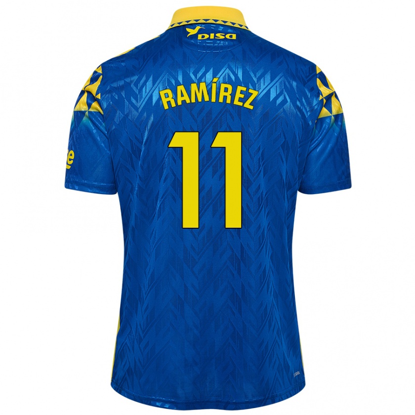 Kandiny Férfi Benito Ramírez #11 Kék Sárga Idegenbeli Jersey 2024/25 Mez Póló Ing