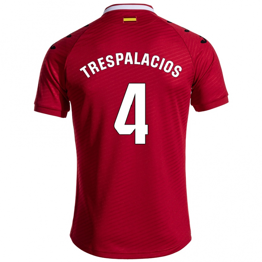 Kandiny Férfi Adrián Trespalacios #4 Sötét Vörös Idegenbeli Jersey 2024/25 Mez Póló Ing