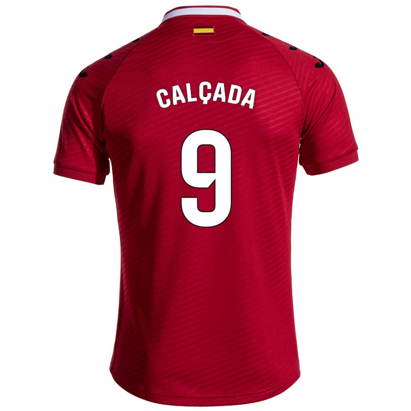 Kandiny Férfi Gonzalo Calçada #9 Sötét Vörös Idegenbeli Jersey 2024/25 Mez Póló Ing