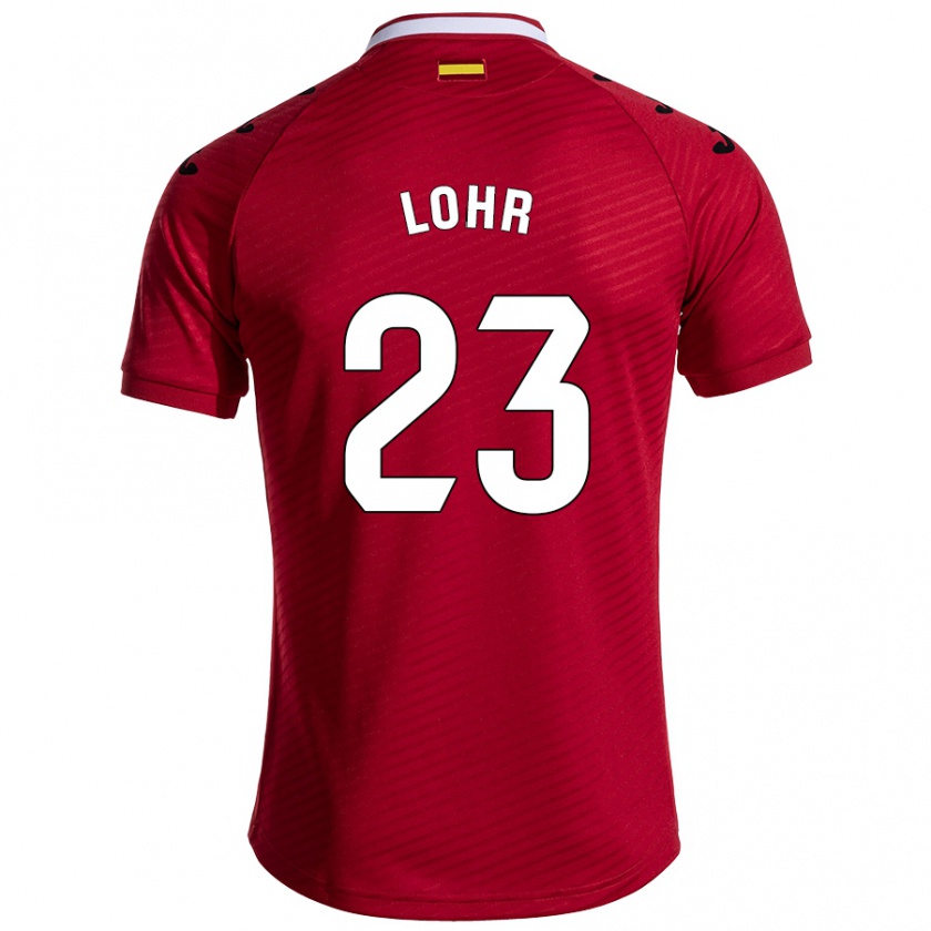 Kandiny Férfi Luca Lohr #23 Sötét Vörös Idegenbeli Jersey 2024/25 Mez Póló Ing