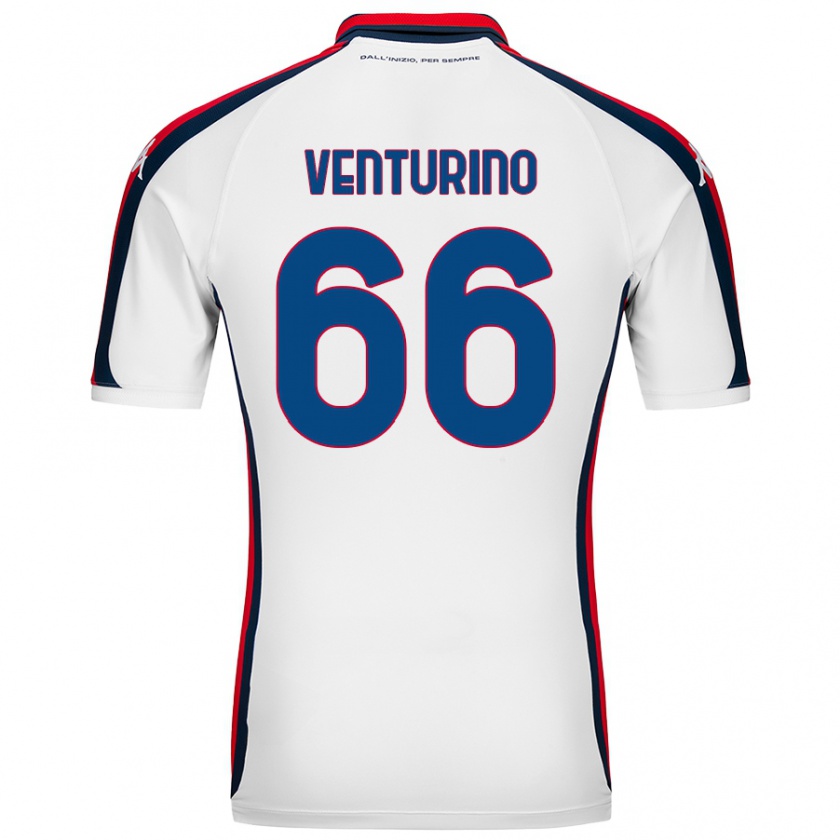 Kandiny Férfi Lorenzo Venturino #66 Fehér Idegenbeli Jersey 2024/25 Mez Póló Ing