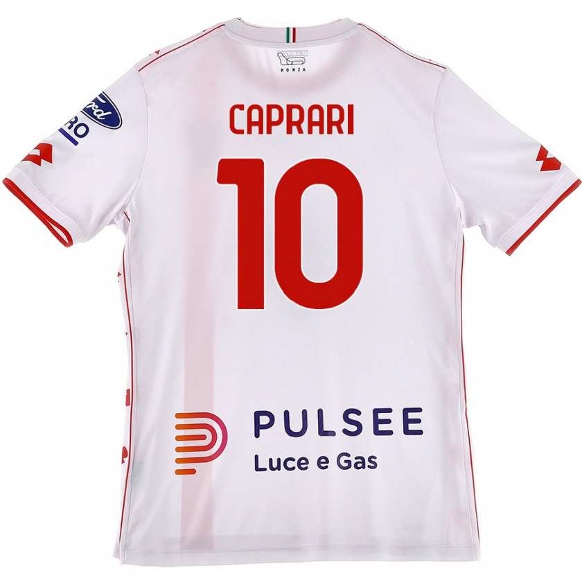 Kandiny Férfi Gianluca Caprari #10 Fehér Piros Idegenbeli Jersey 2024/25 Mez Póló Ing