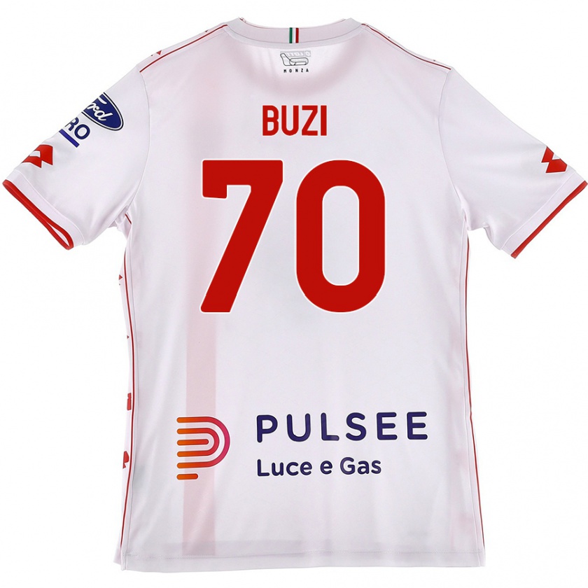 Kandiny Férfi Luis Buzi #70 Fehér Piros Idegenbeli Jersey 2024/25 Mez Póló Ing