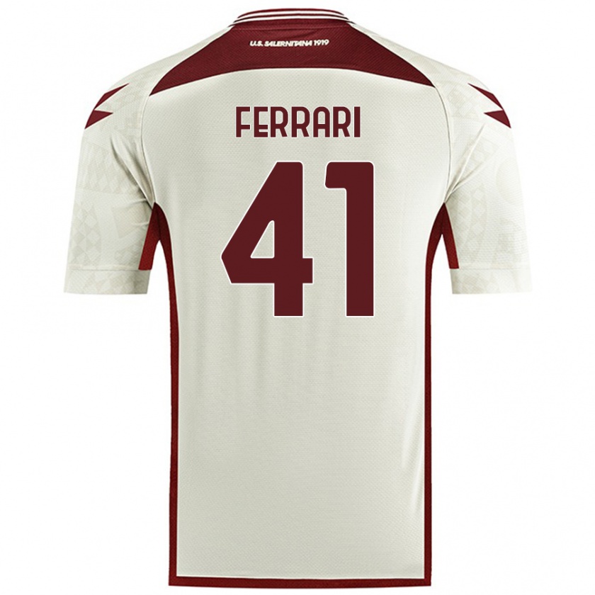 Kandiny Férfi Tommaso Ferrari #41 Krém Színű Idegenbeli Jersey 2024/25 Mez Póló Ing