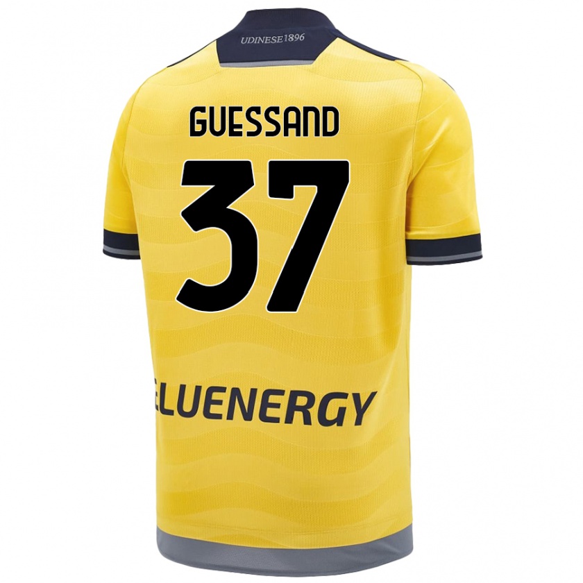 Kandiny Férfi Axel Guessand #37 Aranysárga Idegenbeli Jersey 2024/25 Mez Póló Ing