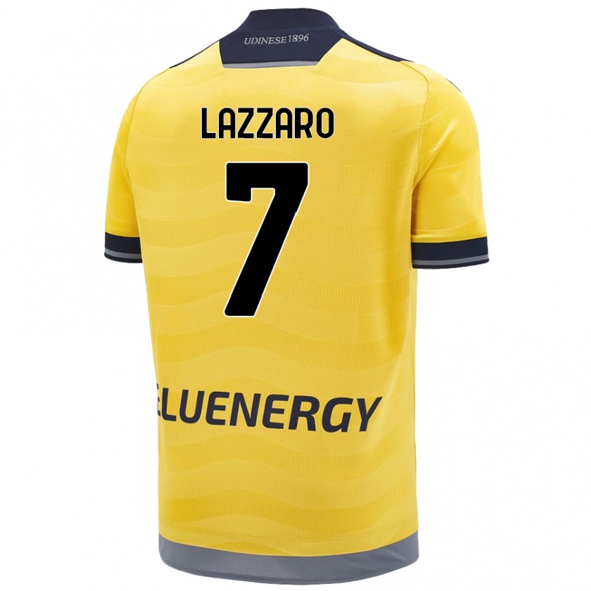 Kandiny Férfi Davide Lazzaro #7 Aranysárga Idegenbeli Jersey 2024/25 Mez Póló Ing