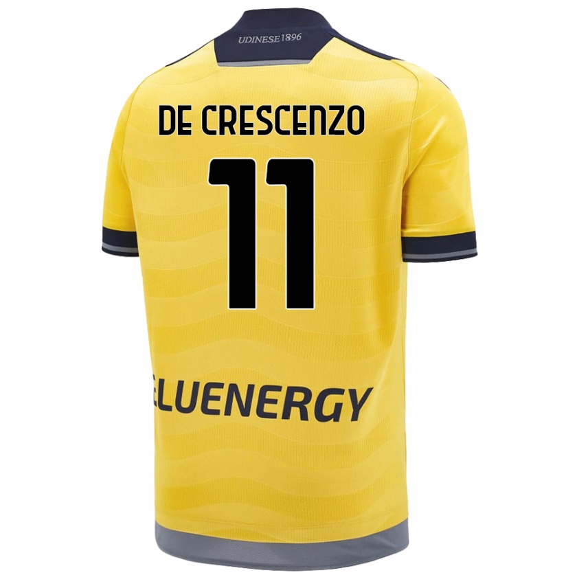 Kandiny Férfi Marco De Crescenzo #11 Aranysárga Idegenbeli Jersey 2024/25 Mez Póló Ing