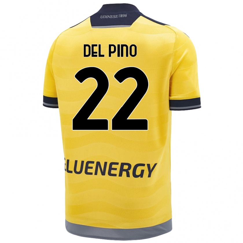 Kandiny Férfi Lorenzo Del Pino #22 Aranysárga Idegenbeli Jersey 2024/25 Mez Póló Ing