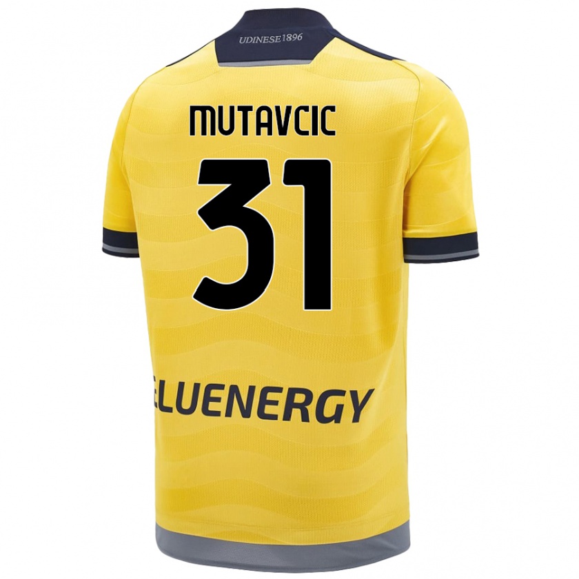 Kandiny Férfi Jan Mutavcic #31 Aranysárga Idegenbeli Jersey 2024/25 Mez Póló Ing