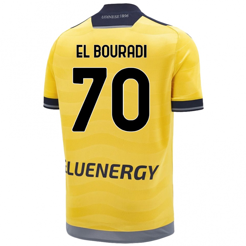 Kandiny Férfi Walid El Bouradi #70 Aranysárga Idegenbeli Jersey 2024/25 Mez Póló Ing