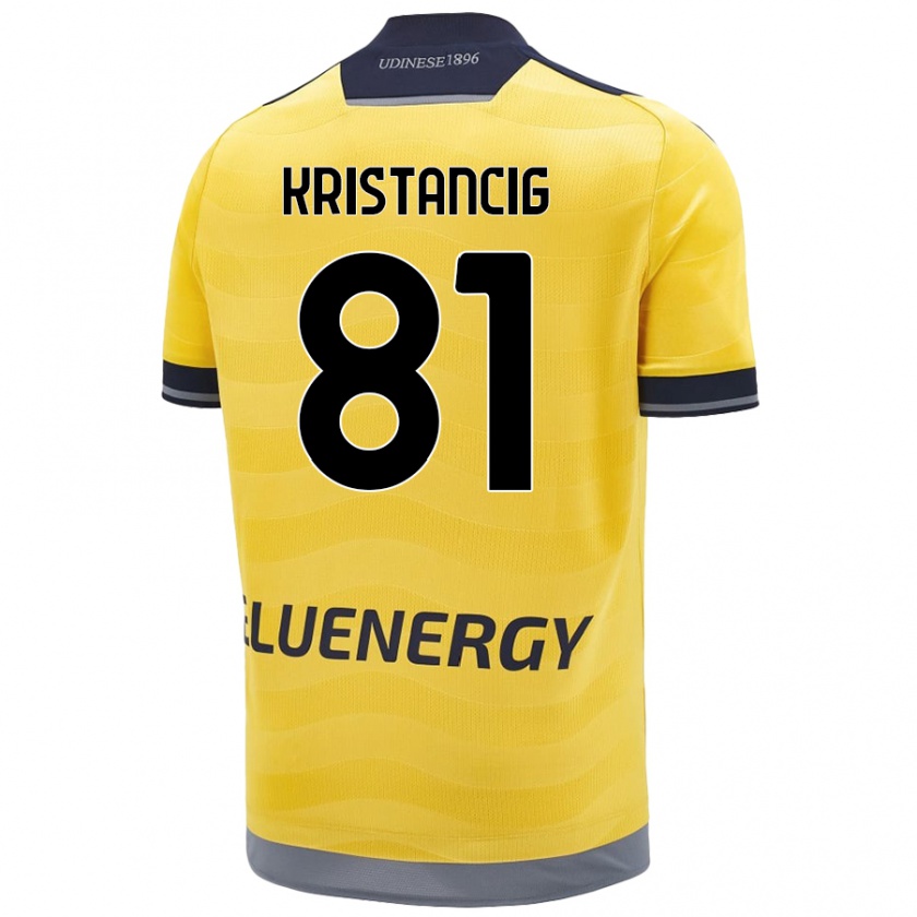 Kandiny Férfi Luca Kristancig #81 Aranysárga Idegenbeli Jersey 2024/25 Mez Póló Ing