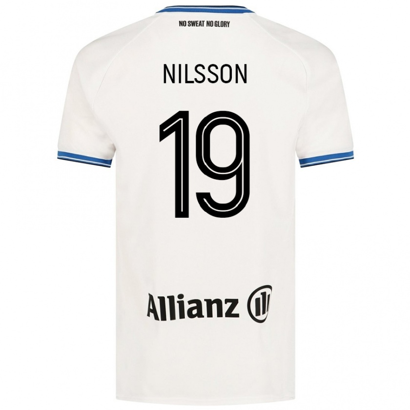 Kandiny Férfi Gustaf Nilsson #19 Fehér Idegenbeli Jersey 2024/25 Mez Póló Ing