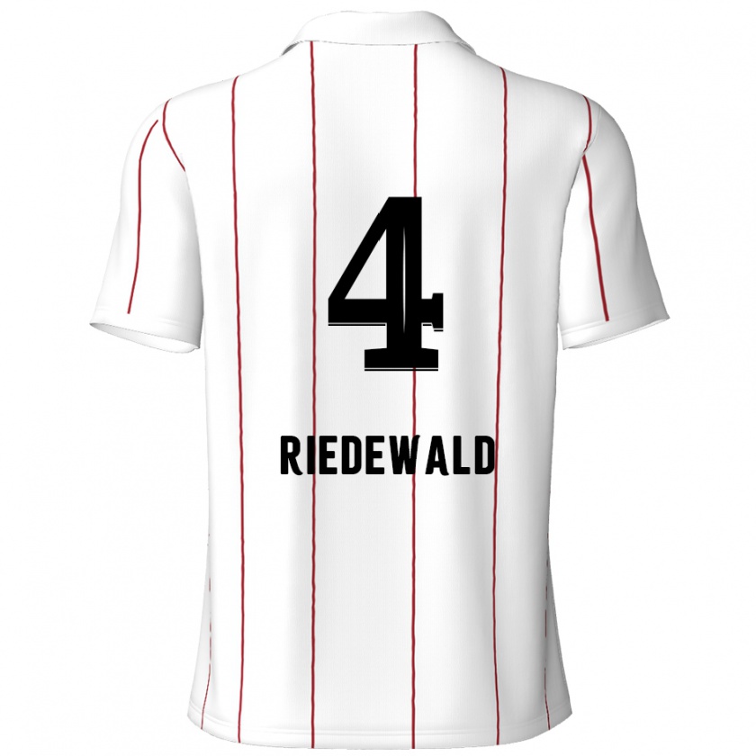 Kandiny Férfi Jairo Riedewald #4 Fehér Fekete Idegenbeli Jersey 2024/25 Mez Póló Ing