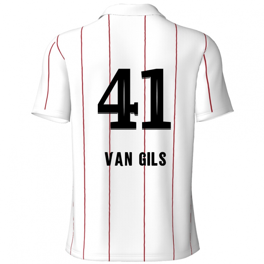 Kandiny Férfi Mathis Van Gils #41 Fehér Fekete Idegenbeli Jersey 2024/25 Mez Póló Ing