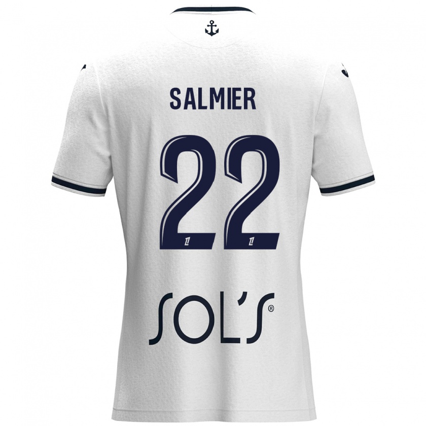 Kandiny Férfi Yoann Salmier #22 Fehér Sötétkék Idegenbeli Jersey 2024/25 Mez Póló Ing