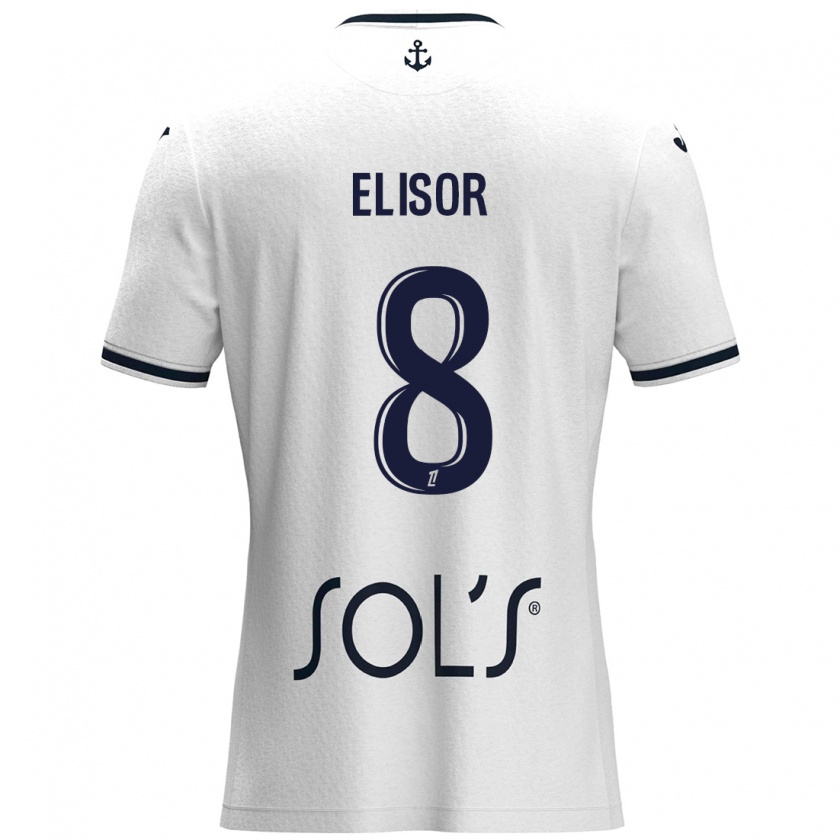 Kandiny Férfi Salomé Elisor #8 Fehér Sötétkék Idegenbeli Jersey 2024/25 Mez Póló Ing