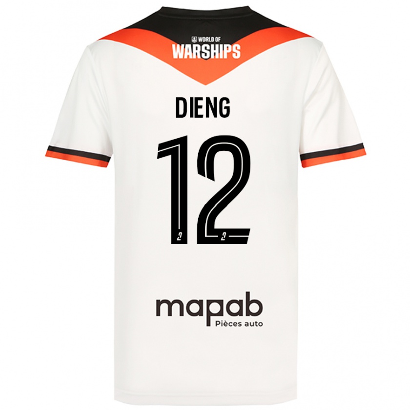 Kandiny Férfi Bamba Dieng #12 Fehér Idegenbeli Jersey 2024/25 Mez Póló Ing