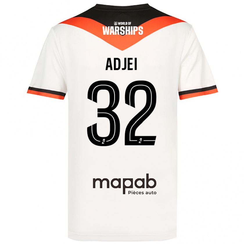 Kandiny Férfi Nathaniel Adjei #32 Fehér Idegenbeli Jersey 2024/25 Mez Póló Ing