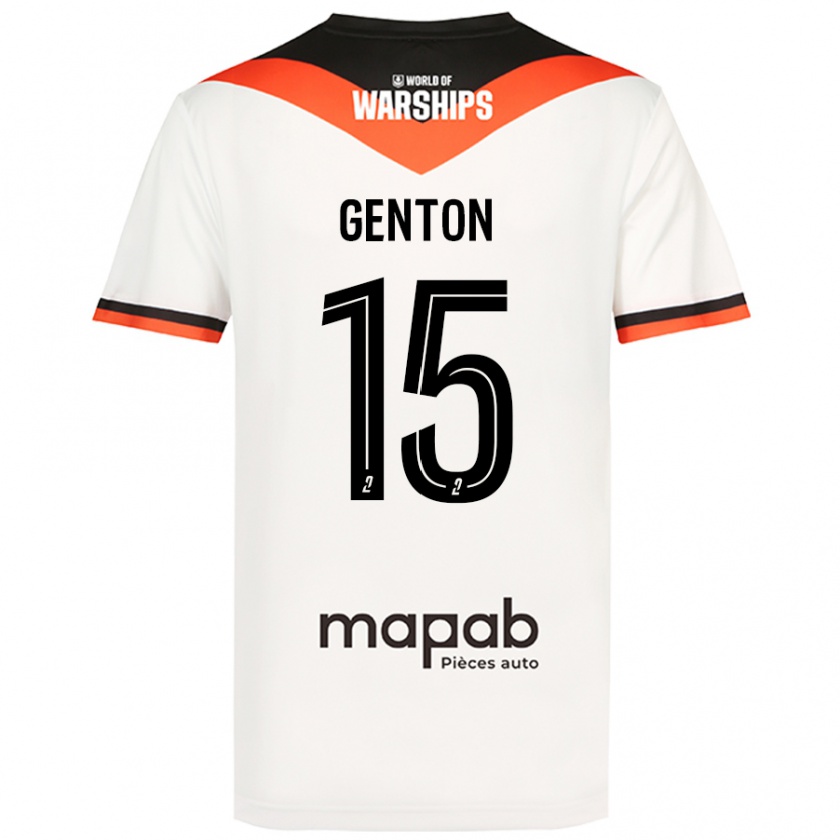 Kandiny Férfi Enzo Genton #15 Fehér Idegenbeli Jersey 2024/25 Mez Póló Ing