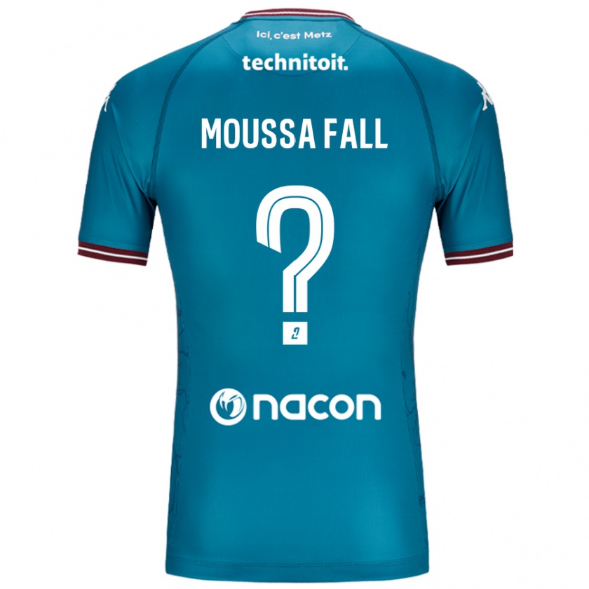 Kandiny Férfi Pape Moussa Fall #0 Bleu Benzin Idegenbeli Jersey 2024/25 Mez Póló Ing