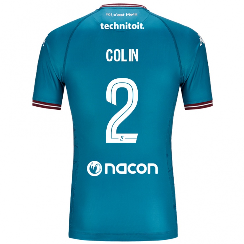 Kandiny Férfi Maxime Colin #2 Bleu Benzin Idegenbeli Jersey 2024/25 Mez Póló Ing