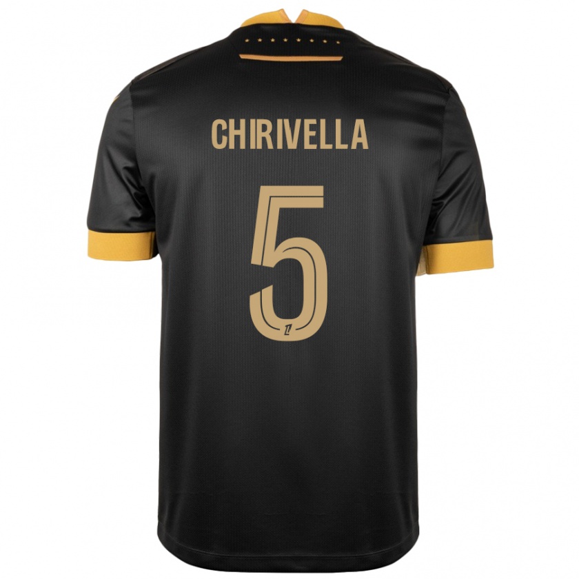 Kandiny Férfi Pedro Chirivella #5 Fekete Barna Idegenbeli Jersey 2024/25 Mez Póló Ing