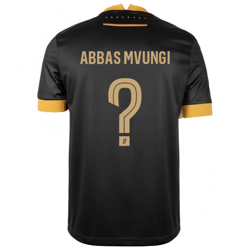 Kandiny Férfi Omar Abbas Mvungi #0 Fekete Barna Idegenbeli Jersey 2024/25 Mez Póló Ing