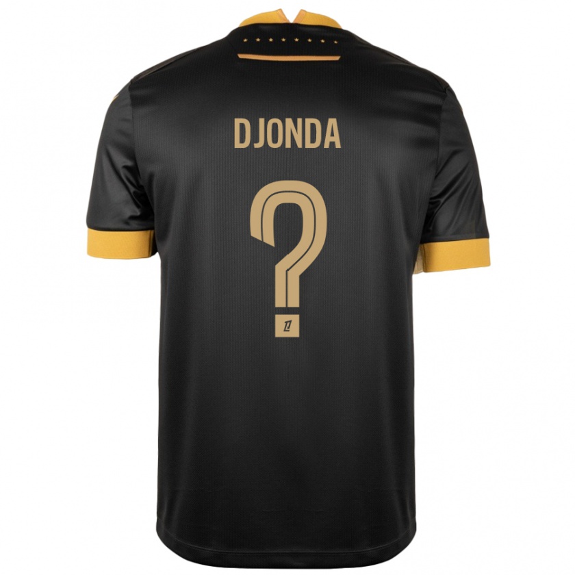 Kandiny Férfi Christian Djonda #0 Fekete Barna Idegenbeli Jersey 2024/25 Mez Póló Ing