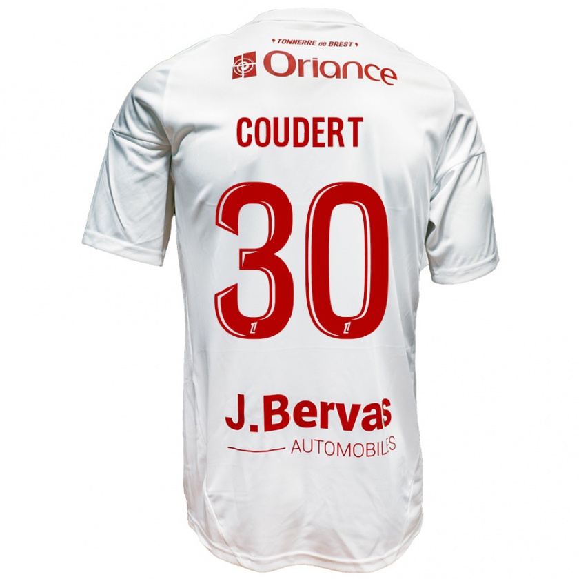 Kandiny Férfi Grégoire Coudert #30 Fehér Piros Idegenbeli Jersey 2024/25 Mez Póló Ing