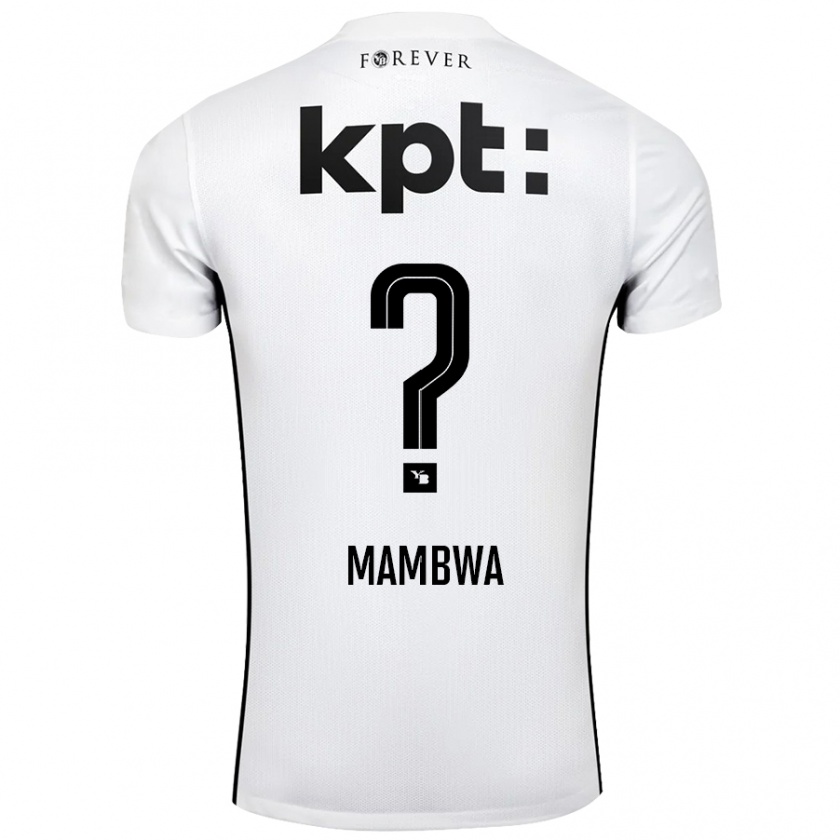 Kandiny Férfi Olivier Mambwa #0 Fehér Fekete Idegenbeli Jersey 2024/25 Mez Póló Ing