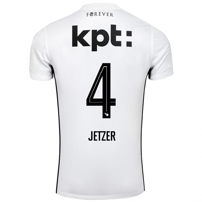 Kandiny Férfi Lorin Jetzer #4 Fehér Fekete Idegenbeli Jersey 2024/25 Mez Póló Ing