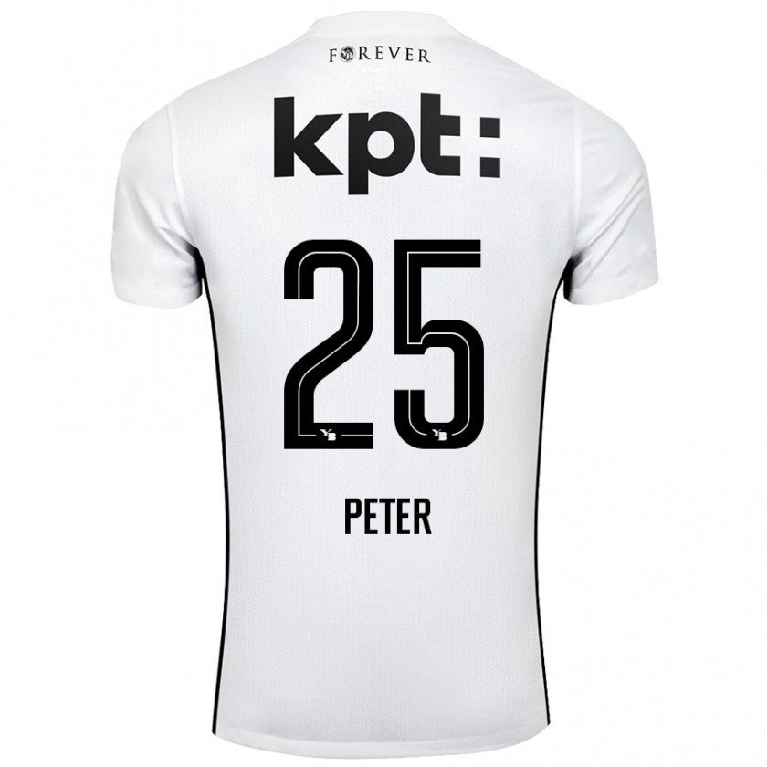 Kandiny Férfi Luc Peter #25 Fehér Fekete Idegenbeli Jersey 2024/25 Mez Póló Ing