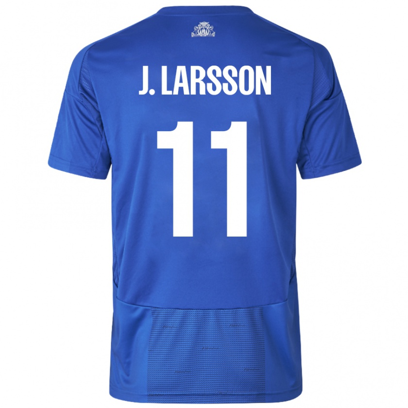 Kandiny Férfi Jordan Larsson #11 Fehér Kék Idegenbeli Jersey 2024/25 Mez Póló Ing