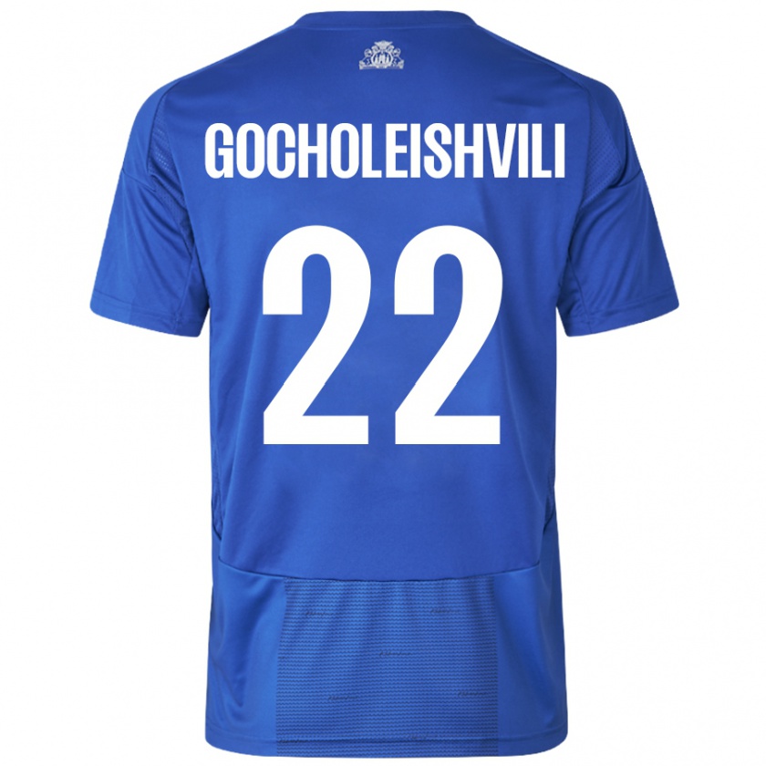 Kandiny Férfi Giorgi Gocholeishvili #22 Fehér Kék Idegenbeli Jersey 2024/25 Mez Póló Ing