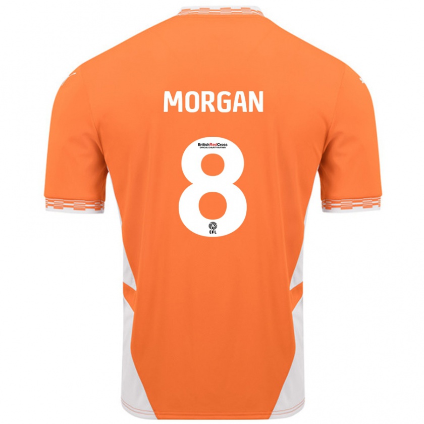 Kandiny Női Albie Morgan #8 Narancssárga Fehér Hazai Jersey 2024/25 Mez Póló Ing