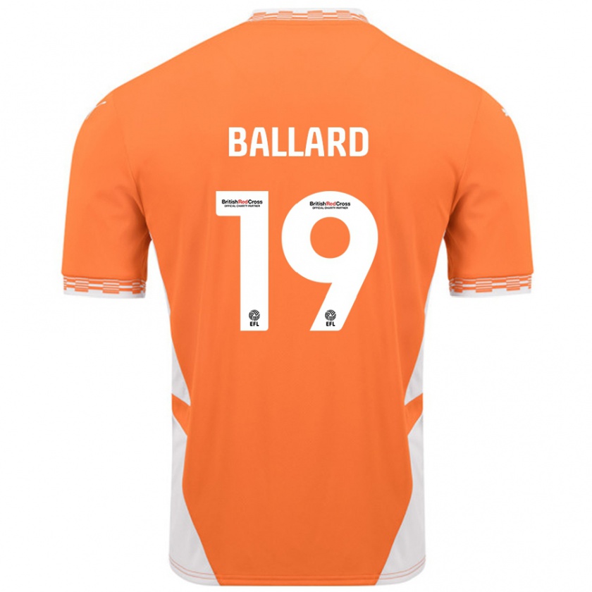 Kandiny Női Dom Ballard #19 Narancssárga Fehér Hazai Jersey 2024/25 Mez Póló Ing