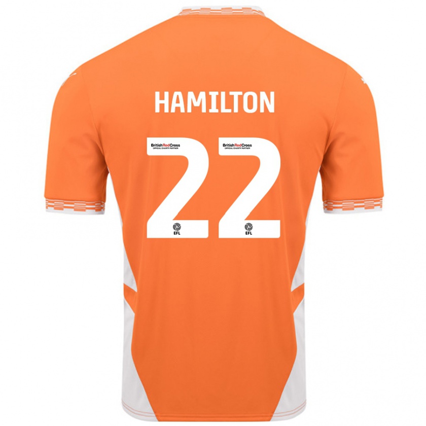 Kandiny Női Cj Hamilton #22 Narancssárga Fehér Hazai Jersey 2024/25 Mez Póló Ing