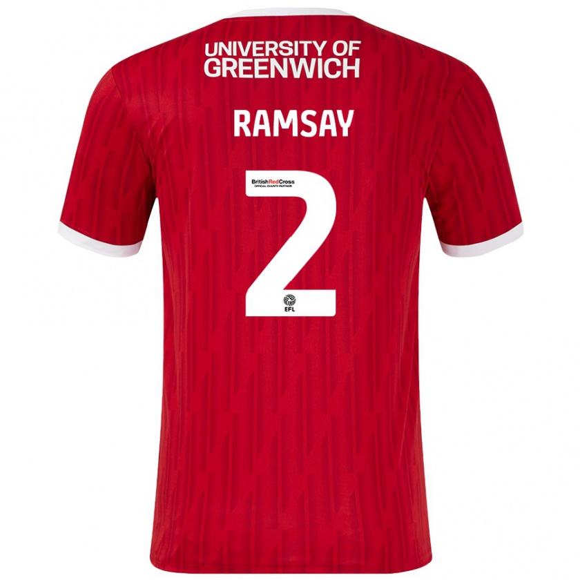 Kandiny Női Kayne Ramsay #2 Piros Fehér Hazai Jersey 2024/25 Mez Póló Ing