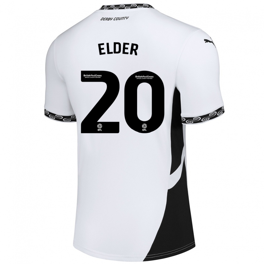 Kandiny Női Callum Elder #20 Fehér Fekete Hazai Jersey 2024/25 Mez Póló Ing